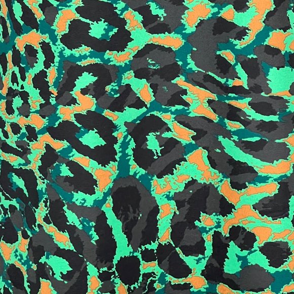 Chicos Womens Green Leopard Animal Print High Low Hem Dress size 0 2 - Picture 7 of 15